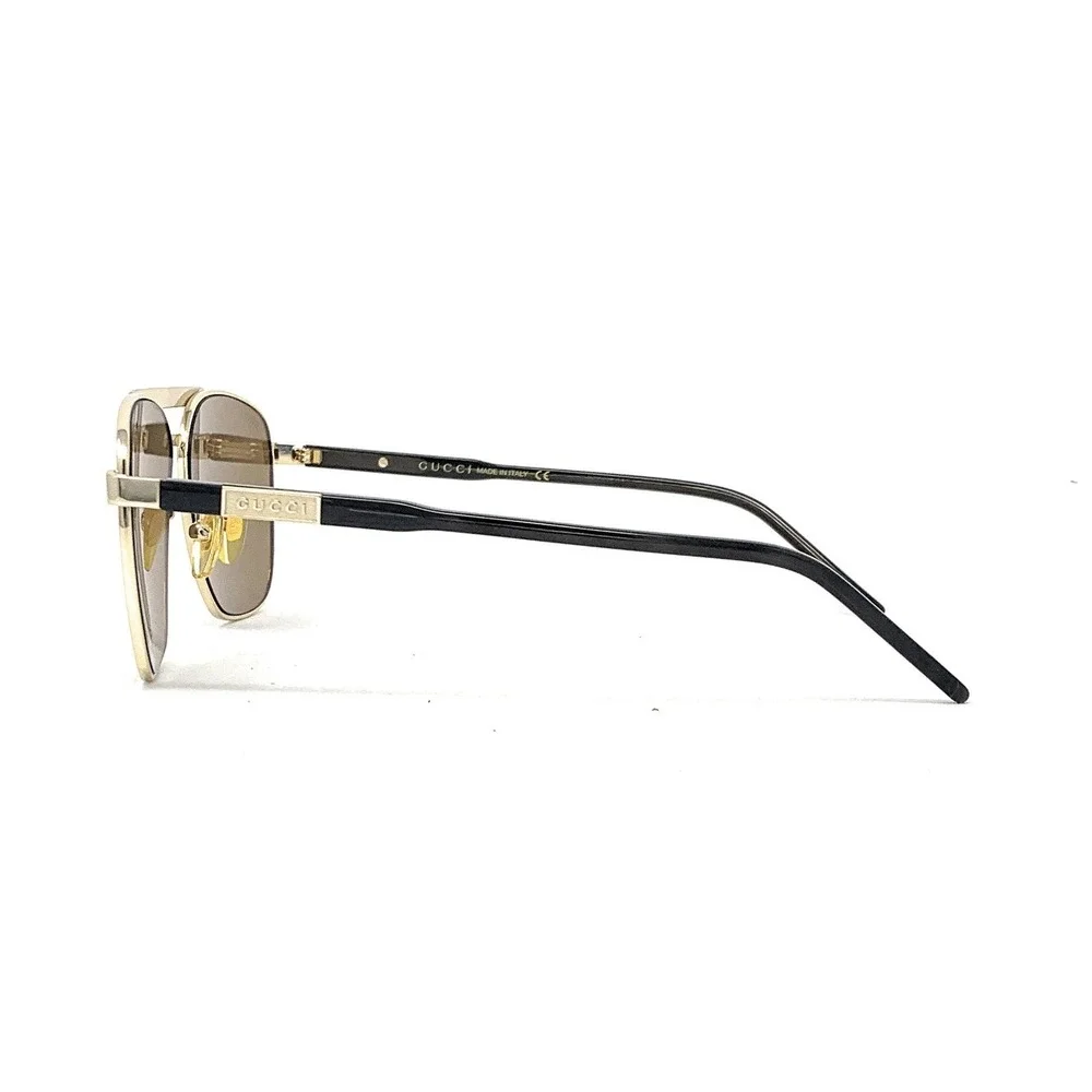 GUCCI Men's Pilot Sunglasses GG 1464S 002 Gold Brown Brown 58mm